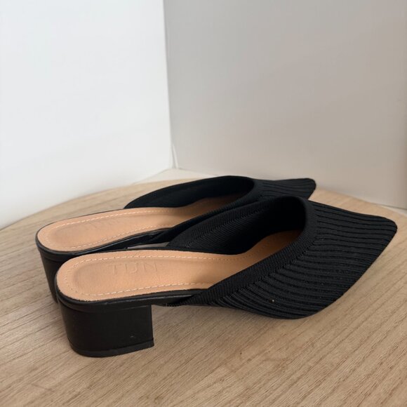 TIJN Black Knit Pointed Toe Mules – Size 8 - Picture 5 of 8